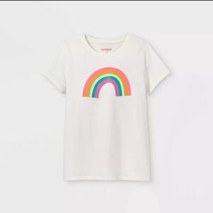 NWT Cat & Jack Girls Rainbow Graphic Tee T-Shirt Size XXL 18 Almond Cream